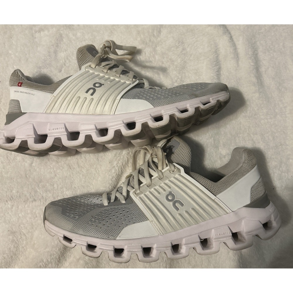 On Cloudswift Women's 10 Gray White Running Shoes CloudTec Athletic Sneakers